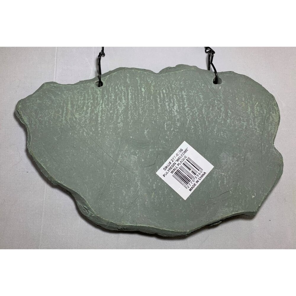 Welcome Wall Plaque Flowers Watering Can Polyresin Garden Hanging Sign 10" x6" - Picture 4 of 8